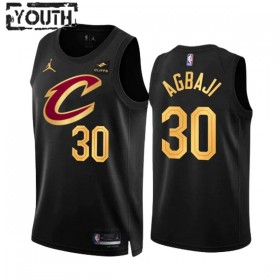 Dres Cleveland Cavaliers Ochai Agbaji 30 Jordan 2022-23 Statement Edition Crno Swingman - Dječji